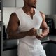 thumbnail image 4 of Ceisia Men's Slim-Fit V-Neck Ribbed Knit Sleeveless Tank Top White M Gifts, 4 of 8