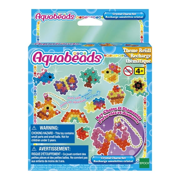 Aquabeads Crystal Charm Set, Arts & Crafts Theme Bead Refill with Diamante Beads and Templates