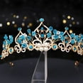 thumbnail image 2 of DESIGNICE Little Girl Crown, Blue Rhinestone Pearl Elegant Tiara Princess Crystal Headdress Decor for Parties Prom, 2 of 7