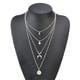 thumbnail image 1 of Collar para mujer, joyería para mujer, collar en capas, collar para mujer, cadena con colgante, joyería, collar en capas personalizado con disco, cadena con colgante para mujer, collar en capas, un co, 1 of 2
