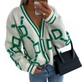 thumbnail image 3 of Suéteres Tipo Cárdigan de Punto Grueso para Mujer, Informales, Abiertos, con Botones, para Invierno, y Otoño Crema S, 3 of 10
