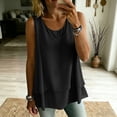 thumbnail image 4 of Chbgutlmr Summer Tank Tops for Women Sleeveless Round Neck Double Layered Ruffled Blouse Casual Loose Summer Comfy T-Shirts, 4 of 9