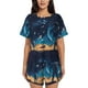 thumbnail image 1 of Fotbe Astronaut In A Space Suit On The Planet Conjunto de Pijama Estampado para Mujer, 2 Piezas, Ropa de Dormir con Camiseta de Manga Corta y Shorts Suaves-X-Large, 1 of 6