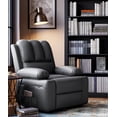 thumbnail image 3 of Bingirl Grey 27 Inch Extra Wide Oversized PU Leather Manual Recliner Chair for Living Room, 3 of 8