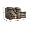 thumbnail image 7 of Pemberly Row Transitional Microfiber Double Glider Reclining Love Seat in Brown, 7 of 7