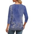 thumbnail image 5 of Long Sleeve Shirts For Women 3/4 Length Sleeve Tops V Neck Casual Tunic Tops Basic Shirts Loose Fit Blouse Womens Long Sleeve Tops, 5 of 7