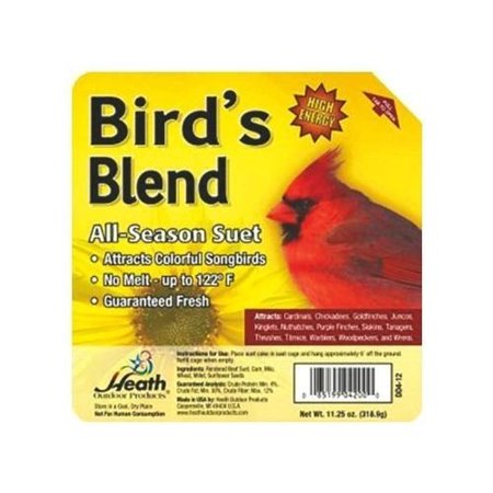 Heath DD4-12 12PK Birds Blend All Season Suet Wild Bird Food Cake Treat 11.25oz