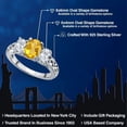 thumbnail image 2 of Gem Stone King 925 Sterling Silver Yellow Citrine and White Topaz Filigree Style 3 Stone Ring for Women (2.50 Cttw, Oval 8X6MM and 6X4MM) (Size 9), 2 of 6