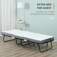 thumbnail image 4 of Rollaway Bed, Folding Bed with 4" Mattress, Portable Foldable Guest Bed with Sturdy Metal Frame and Wheels, 78.75"x35.5"x16.75", White, 4 of 9