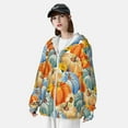thumbnail image 3 of Kdxio Pumpkins Sunflowers Print Women Men Sun Protection UPF 50+ Jackets Zip Up Long Sleeve Hoodie Hiking Lightweight with Pockets, 3 of 7