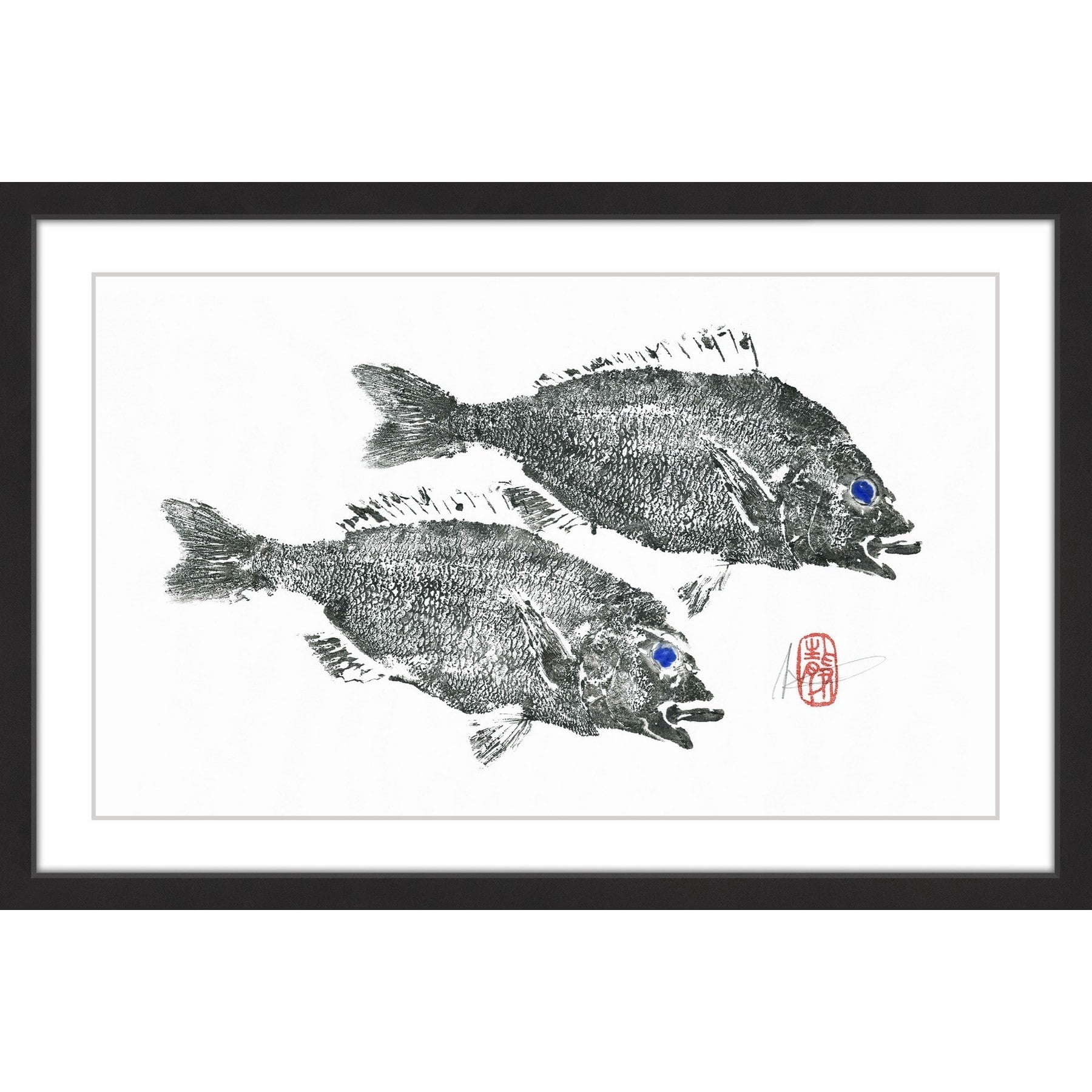 "Striped Seabream" Framed Painting Print
