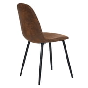 FurnitureR Mid Century Modern Set of 4 Reception Chairs, Industrial Upholstered Chairs with Metal Legs for Office, Lobby, or Waiting Room, Easy Assemble, Brown
