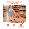 thumbnail image 2 of VEVOR Shopping Cart for Kids, Sturdy Steel Frame, Grocery Store Pretend Play Toy with Wheels, Dense Mesh Basket, Toy Shopping Cart Trolley, Foldable Design, Flip-Open Back,for Kids & Toddlers Ages 3+, 2 of 9