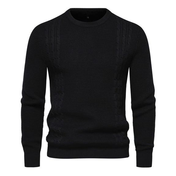 Men Crewneck Sweater Casual Cable Knit Long Sleeve Fisherman Pullover Blouse Winter 2023 Lightweight Slim Fit Basic Work Knitwear