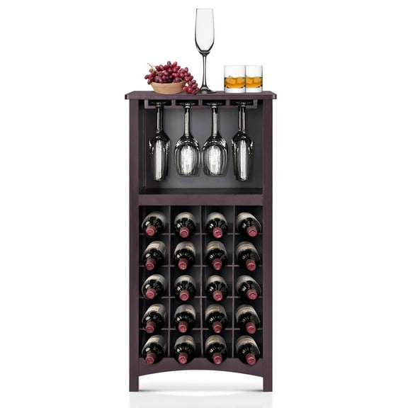Ivinta Furniture Bar Cabinet for Liquor and Glasses, Wine Rack Table Freestanding Floor Accent Sideboard for Home