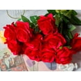 thumbnail image 2 of 10pcs Fake Black Roses Artificial Silk Flowers Faux Rose Flower Long Stems Bouquet for Arrangement Wedding Centerpiece Party Home Kitchen Decor (Black), 2 of 5