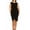 Black, variant on MOA Collection Women's Plus Size Sleeveless Sheath Dress Knife PleatsTulip Skirt Front Sash Detail