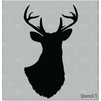 Stencil1 Antlered Deer Silhouette Stencil 5.75" x 6" - Attractive &