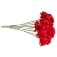 thumbnail image 3 of Flor Simulación de crisantemo artificial, oficina en casa, decoración floral falsa, adorno de boda, rojo oscuro 10 Piezas sidaley HA8120-05B, 3 of 6