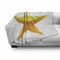 thumbnail image 2 of Yellow Soft Flannel Fleece Throw Blanket, Single Yellow Ombre Star Plain Background Christmas Celebration Inspired Print, Cozy Plush for Indoor and Outdoor Use, 70" x 90", Yellow White, by Ambesonne, 2 of 5