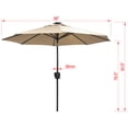 thumbnail image 2 of Donglin Furniture 9 ft Powder Coated Aluminum Market Outdoor Patio Umbrella Tan, 2 of 5