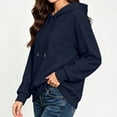 thumbnail image 4 of Taqqpue Women Long Sleeve Shirts Lightweight Drawstring Hooded Sweatshirt Loose Fit Fall Winter Oversized Pullovers Tops with Pockets for Women, 4 of 5