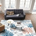 thumbnail image 4 of Area Rugs 2x3 Ft Summer Coastal Blue Grey Coral Conch Nautical Non-Slip Washable Rug Indoor Rug Floor Mats Non Shedding Carpet for Living Room Bedroom Dining Room Home Decor, 4 of 8