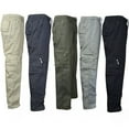 thumbnail image 3 of MENS CASUAL ELASTICATED WAIST CARGO COMBAT TROUSERS PANTS WORK RUGBY BOTTOMS, 3 of 5