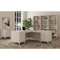 thumbnail image 4 of Executive Wood Double Pedestal L Desk Corner Table Office Storage White, 4 of 12