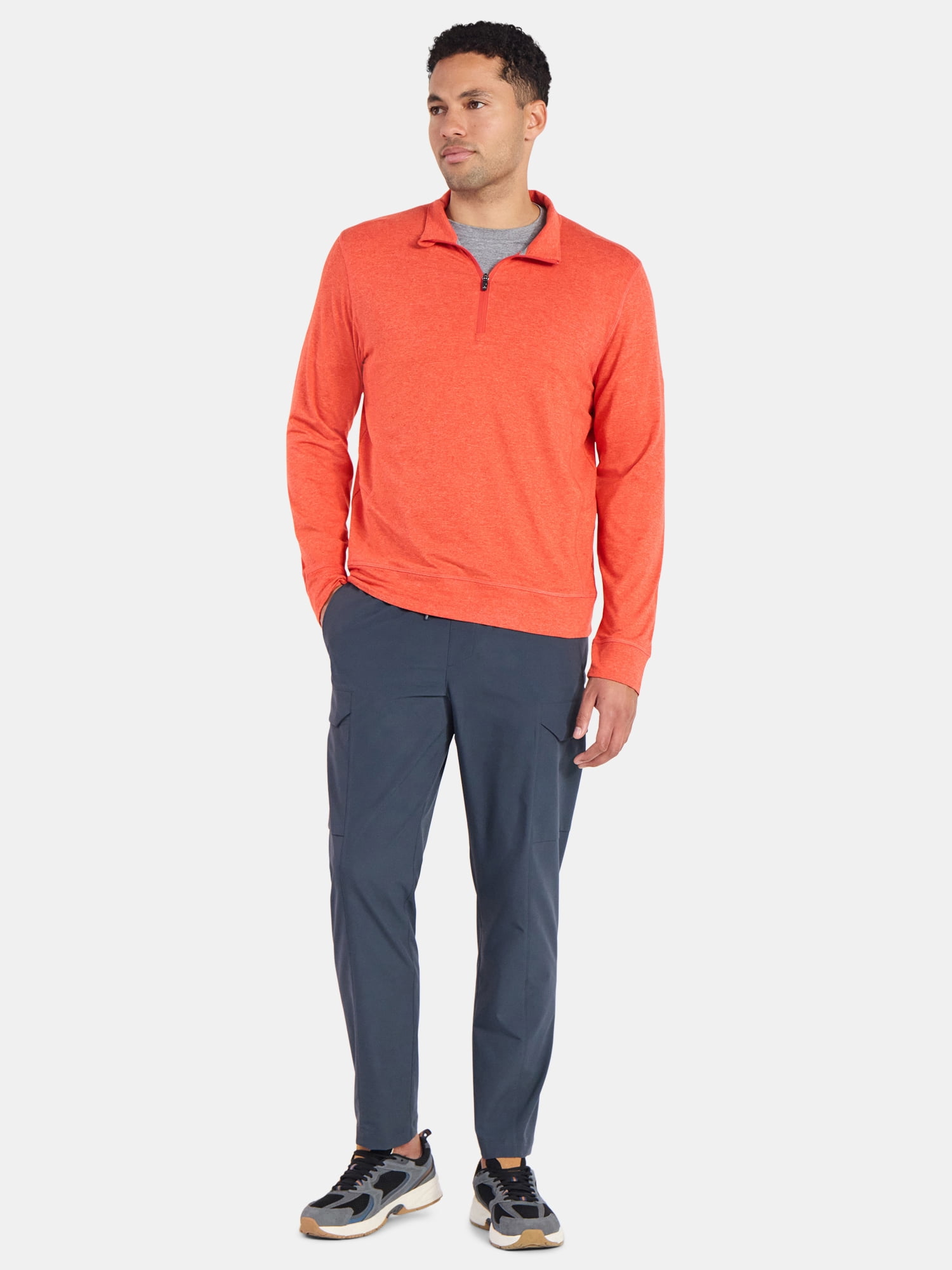 Athletic Works Men's and Big Men's ButterCore Soft Quarter-Zip Pullover Shirt, Sizes S-3XL