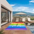 thumbnail image 3 of Rainbow Outdoor Rug for Patio/Deck/Porch, Non-Slip Large Area Rug 5 x 7 Ft, Cartoon Colorful Gradient Striped Funny Art Indoor Outdoor Rugs Washable Area Rugs, Reversible Camping Rug Carpet Runner, 3 of 8