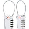 thumbnail image 1 of Cerraduras para equipaje, [Versión más reciente] [Paquete de 2] Combinación de 4 dígitos, cable flexible de 14 cm para viajes, combinación, 1 of 5