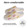 thumbnail image 6 of Daiia Yellow Pueple Rabbit Print Women’s Fuzzy Slippers Memory Foam Lightweight House Shoes Cozy Loafer Flannel House Shoes-44/45, 6 of 7