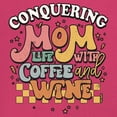 thumbnail image 3 of Conquering Mom Life With Coffee and Wine Women's Long Sleeve T-shirt Trendy Motherhood Parenting Family Soccer Mama #momlife, 3 of 7