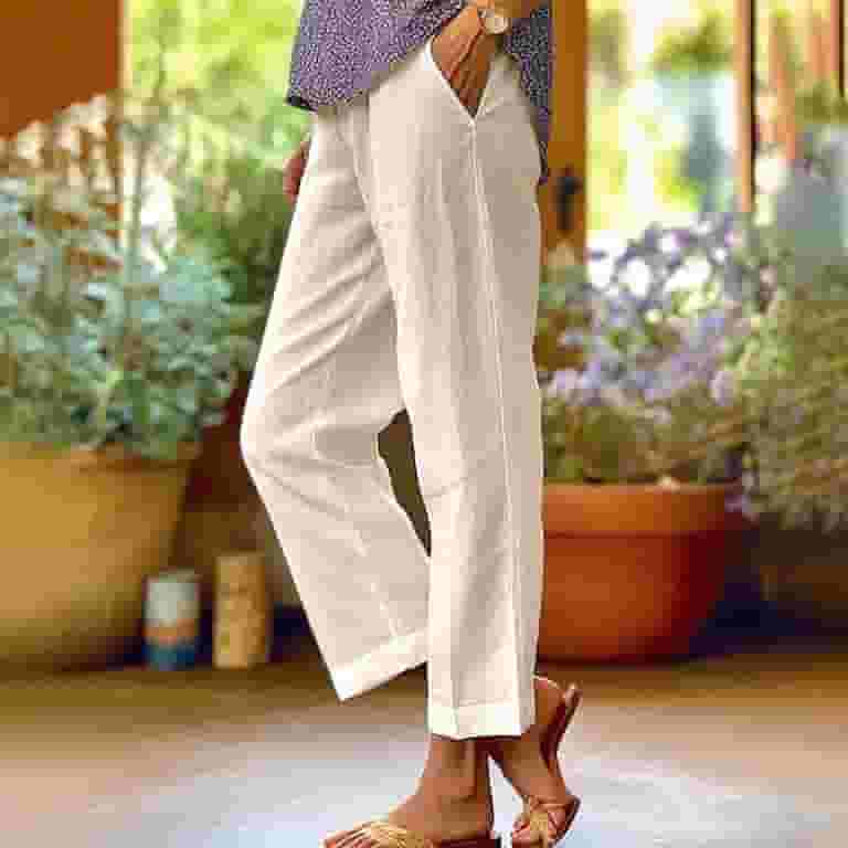 Woman Within - Woman Within Women's Plus Size Tall Elastic-Waist Cotton Straight Leg Pant Jeans