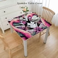 thumbnail image 2 of COMIO Outdoor Picnic Camping and Indoor Kitchen Dining Party Square Tablecloth Flamingo Beautiful Bird Pink Flamingo with Tropical Banana Leaves White, 2 of 7
