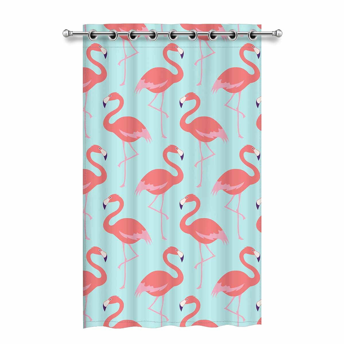 MKHERT Flamingo Bird Blackout Window Curtain Drapes Bedroom Living