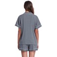 thumbnail image 6 of EA'S SECRET 100% Cotton Pajamas for Women Set Soft Short Sleeve Sleepwear Button Down Nightwear Loungewear Pjs Lounge Sets S-XXL(Deep Grey,L), 6 of 7