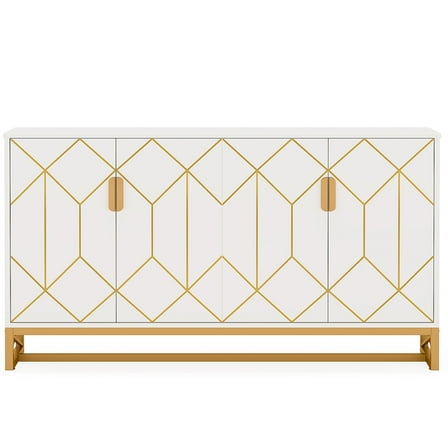 Yardi Yarda 59" Modern Sideboard Buffet Kitchen Storage Cabinet with Doors, White