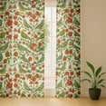 thumbnail image 6 of Vargottam Floral And Bird Print Sheer Georgette Curtains for Windows & Small Doors - Set of 2 Panels, 72" Long, Grommet Top, Printed Light Filtering Drapes for Living Room or Study, 6 of 9