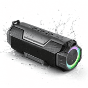 GJX Portable Bluetooth Speaker, Bluetooth 6.0, Hi-Res Audio, Ipx7 Waterproof, Deep Bass Stereo Sound, Rgb Light, 24H Playtime, for Home, Party, Outdoor, Camping, Beach, Gift for Men Women Teens