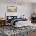 thumbnail image 1 of Charlotte Queen Solid Wood Low Profile Platform Bed in White, 1 of 13