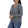 thumbnail image 2 of Lucky Brand Women's V-Neck Sweater, Medium Heather Gray, Large, 2 of 3