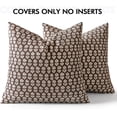 thumbnail image 6 of Block Print Pillow Covers 20x20 Inch Set of 2, Vintage Floral Throw Pillow Cases Neutral Linen Farmhouse Cushion Covers for Couch Sofa Bed Chair Living Room, Brown, 6 of 6