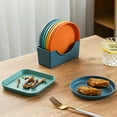 thumbnail image 6 of Happy Date 6 Inch Wheat Straw Deep Dinner Plates, Unbreakable Lightweight Dinner Dishes, Plastic Plates Reusable, Microwave and Dishwasher Safe,Can with Storage Rack, 6 of 7