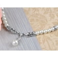 thumbnail image 3 of Women's Victorian Inspired Silver Tone Faux Ivory Pearl Rhinestone Bridal Necklace Earring Set, 3 of 5