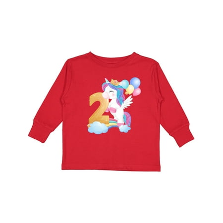 

Inktastic Unicorn 2nd Birthday Gift Toddler Boy or Toddler Girl Long Sleeve T-Shirt