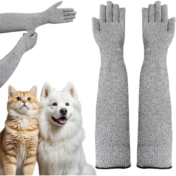 Pet Handling Gloves – Cat Grooming Arm Sleeves Cat Gloves Bite Proof, Anti-Scratch & Bite Resistant Arm Protection