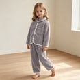 thumbnail image 7 of Asxite Toddler Fall Outfits Solid Fleece Lapel Top Straight Leg Pants Casual Loose Breathable 2 Piece Set 10T, 7 of 7