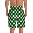 thumbnail image 5 of Cauagu Green Argyle Plaid Print Pajama Bottoms for Men Sleep Pajama Shorts Elastic Waistband Sleep Pajama Short Men's PJ Shorts -3X-Large, 5 of 6